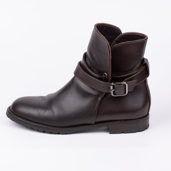 Manolo Blahnik Sulgamba Brown Leather Strap Ankle Boot - size 6.5 UK 36 1/2 - Picture 7 of 11